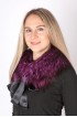 Fuchsia fox fur collar-neck warmer